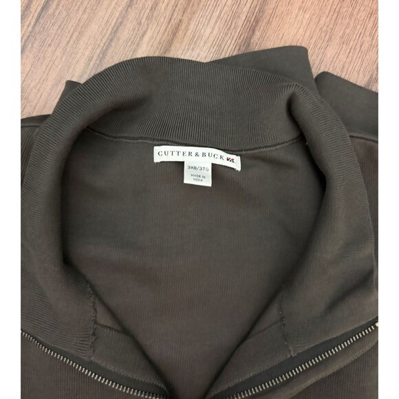 Cutter&Buck Big & Tall Sweater 3XB Supima Cotton 1/2 Zip Green Pullover Mens - Picture 4 of 5